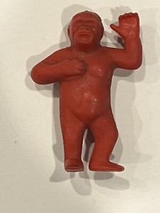 Vintage 1950s 1960s MPC 3" Hard Plastic Red King Kong Gorilla Figurine