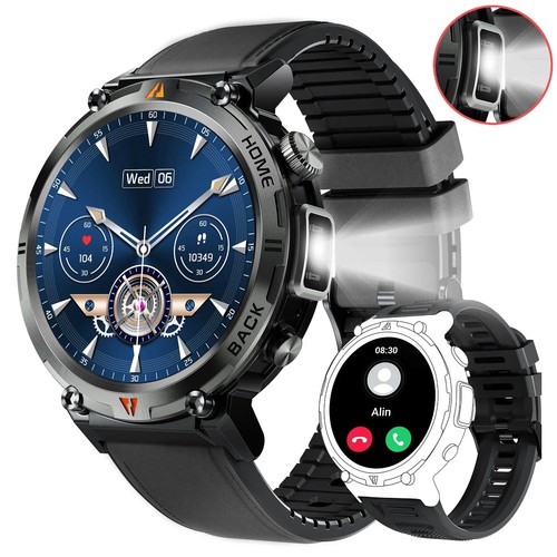 Smart Watch For Men Bluetooth Call With Flashlight Sports GPS Tracker Waterproof - 第 20/23 張圖片