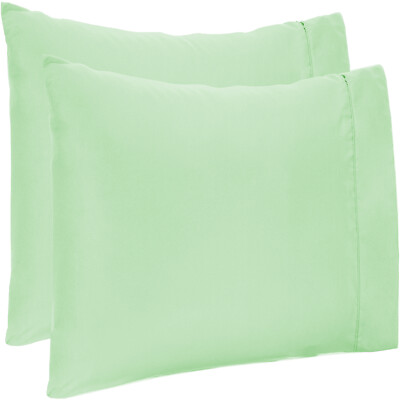 2 PCs OR 4 PCs Pillow Case Pair Egyptian Cotton Sage Solid Queen,King Size