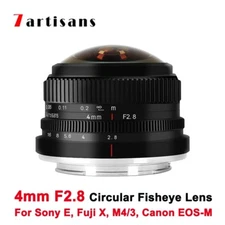 7artisans 4mm F2.8 Circular Fisheye Lens APS-C Prime For Canon Sony Fujifilm M43