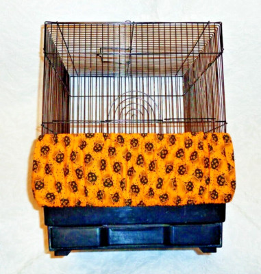 LARGE Bird CAGE Seed Catcher SKIRT ONLY ''Halloween Cat Faces''