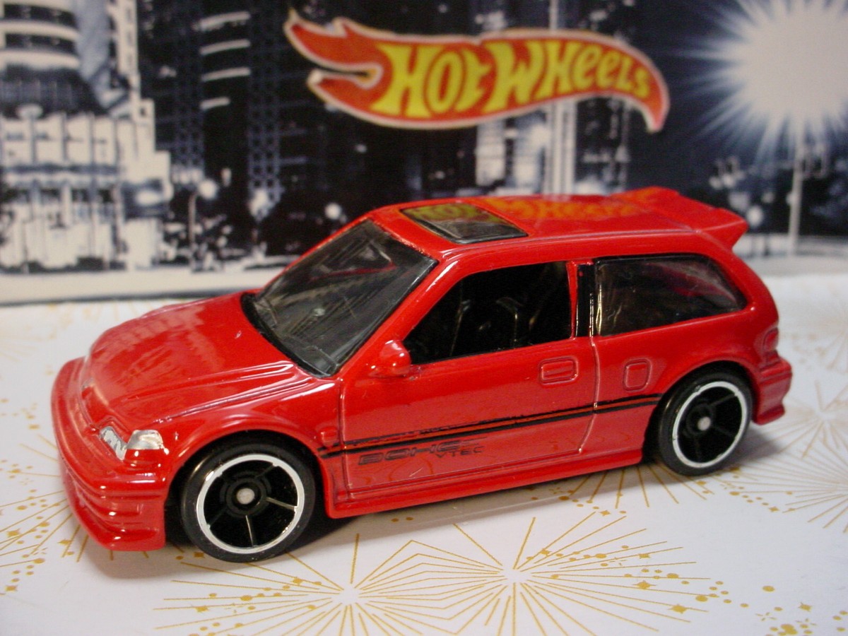 2014 Hot Wheels '90 HONDA CIVIC EF #30 ∞ red; oh5 ∞ NIGHT