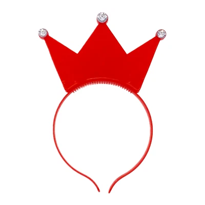 BF SOUVENIRS LED Haarreif KRONE (rot) blinkend und leuchtend - Prinzessin Party Karneval