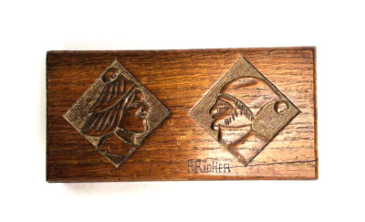 Punch Judy Wood Carved Box Lid Base Folk Art