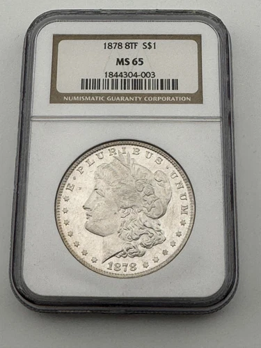 1878 8TF Morgan Silver Dollar $ MS65 NGC - FROSTY WHITE!