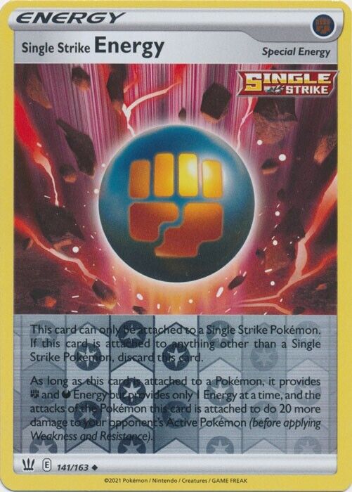 Reverse Holo Single Strike Energy 141/163 Uncommon Battle Styles Pokemon TCG