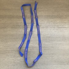 Authentic LOUIS VUITTON Blue with Orange Logo Gift Ribbon 44  Long x 1/2  Wide