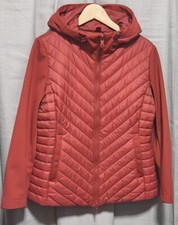 Geox Ladies Respira Primaloft Hybrid Padded Hooded Jacket Coat Uk14 Excellent