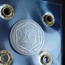 MONETA NON COMUNE 20 CENT ESAGONO 1920 ROMA VITTORIO EMANUELE III LOTTO 285 