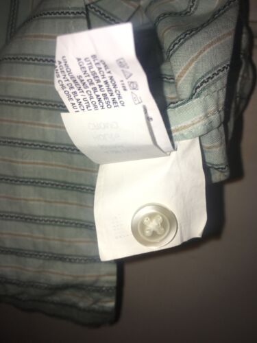 Gap Ladies New pale blue striped double cuff shirt medium - Picture 8 of 9