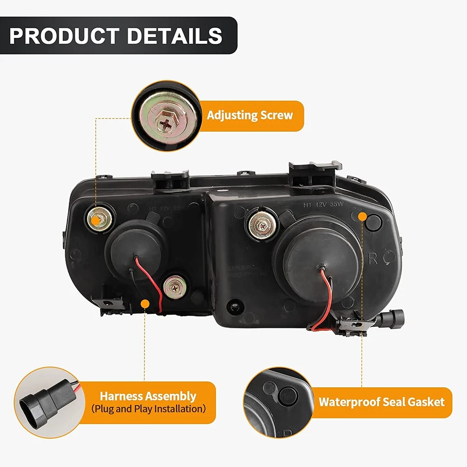 Faros proyectores transparentes con anillo halo LED para Acura Integra 1994-1997 Foto 3 de 4