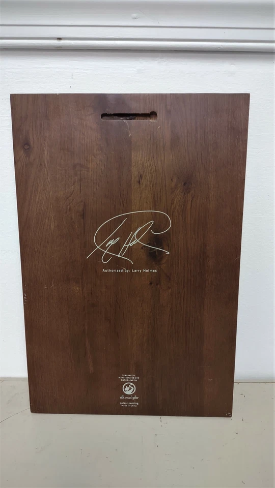 Silk Road Gifts Boxeo Serie Larry Holmes Firmado Placa Huella a Mano Foto 3 de 3