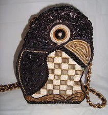 Vintage Embellished Box Purse Penguin Beaded Made In Philippines Shoulder Bag
