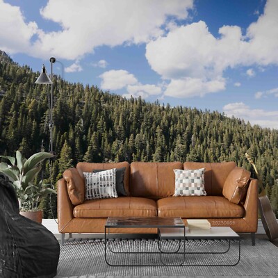 3D Forest Tree Leaf Cloud Sky Self-adhesive Removeable Wallpaper Wall Mural 2492