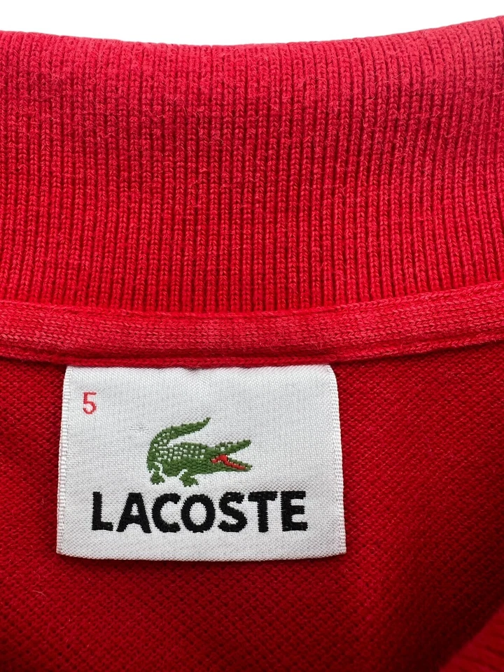 LACOSTE Polo T-Shirt Rojo Para Hombre Tamaño 5 - L - Imagen 4 de 4