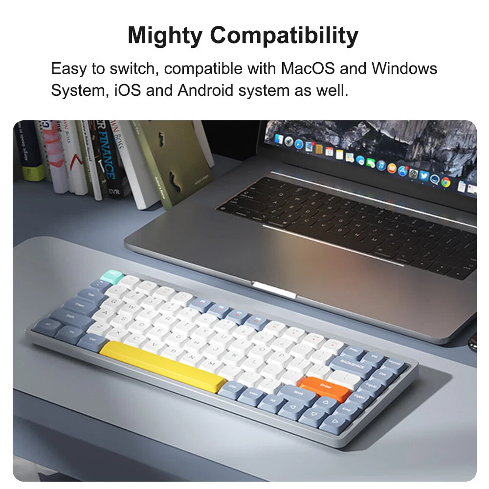 iBlancod 84-Key Mechanical Keyboard with 2.4G BT5.0 Type-C Wireless Connectivity N6H8