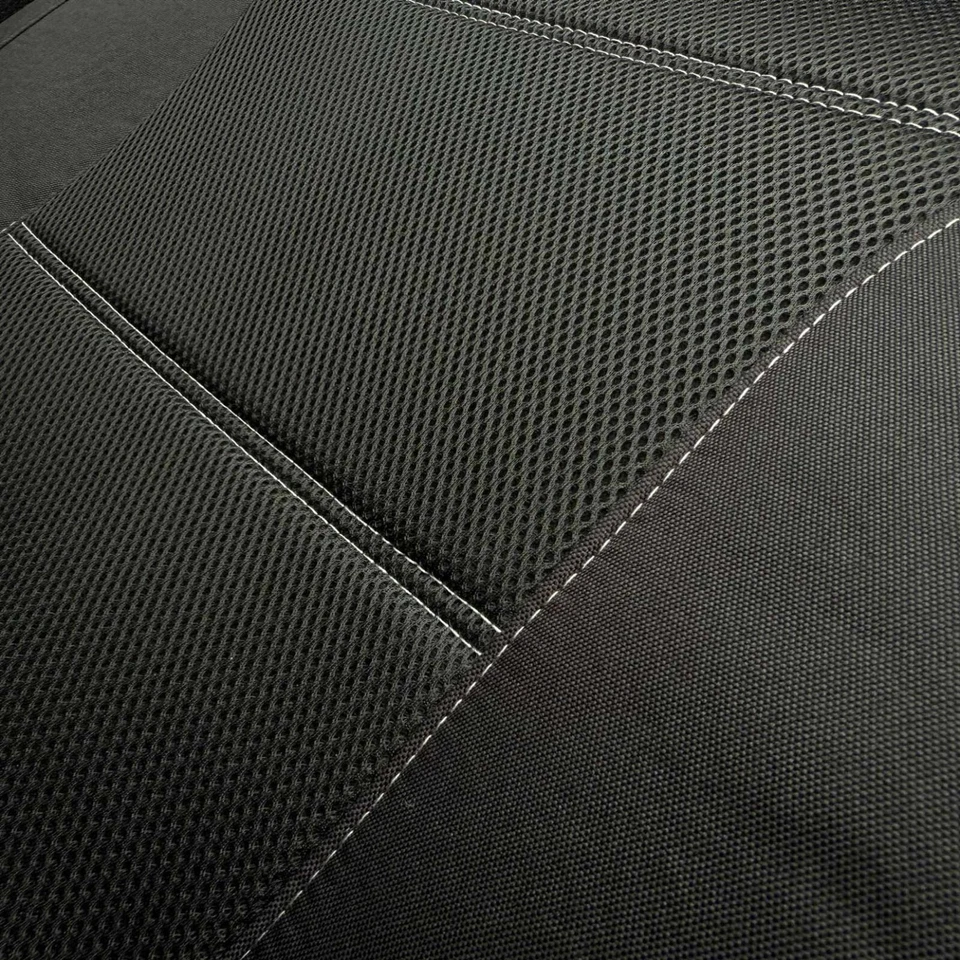 Fundas de asiento de auto delanteras duraderas de lona y malla negras para Kia Sephia Foto 4 de 4