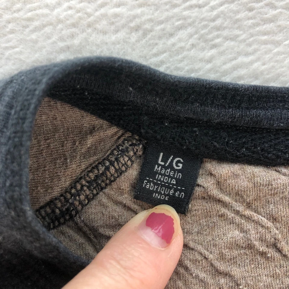 Buffalo David Bitton Henley Shirt Mens Large Gray Long Sleeve Casual * - Image 4 of 4