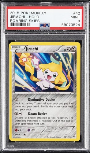2015 POKEMON XY ROARING SKIES #42 JIRACHI-HOLO PSA 9
