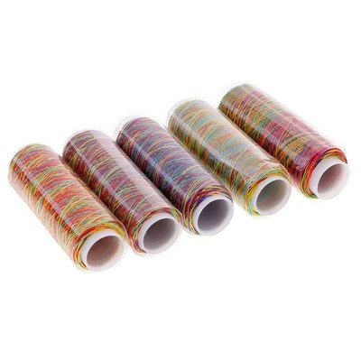 5 Spools 150D Rainbow Sewing Thread All Purpose for Hand And