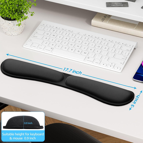 Ergonomic Memory Foam Keyboard Wrist Rest – Non-Slip, Pain Relief, 17.7” Black - Picture 4 of 7