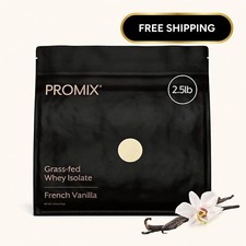 Promix Grass-Fed Whey Isolate Protein Powder French Vanilla 2.5lb - 30g Protein
