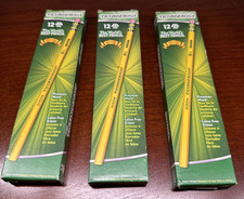 Dixon Ticonderoga Pencils #2 HB Yellow 3 box at 12CT Real Cedar Wood - 36 Total