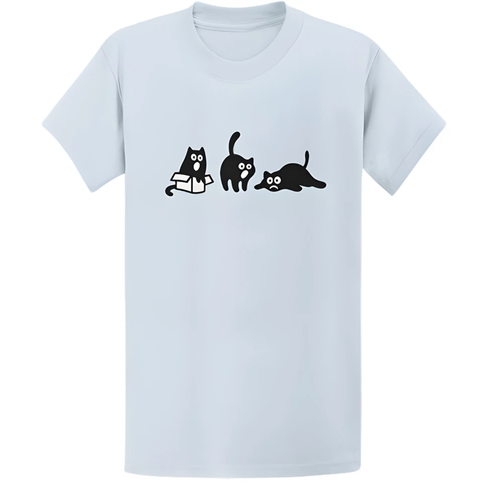 Camiseta Gildan 5000 Black Cat If I Fits I Sits - Camiseta Divertida Gato Mamá Regalo Foto 3 de 4