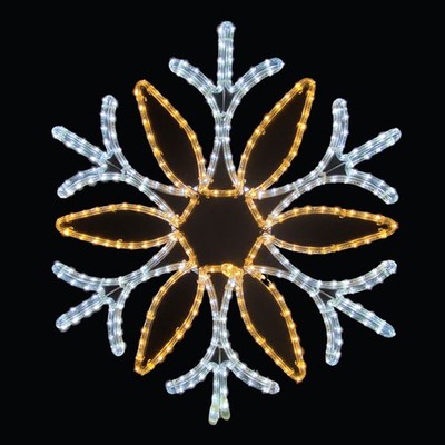 LED Rope Light Snowflake Decoration - Lighted Sign - Cool White and Warm Wh