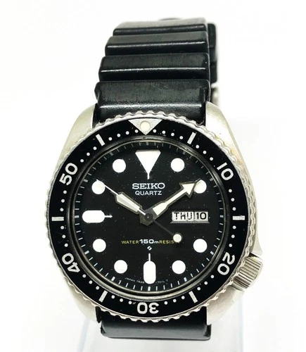 Vintage SEIKO Diver 150m Quartz Watch. 42mm Case. Black. WR150M. Men`s. 1983.