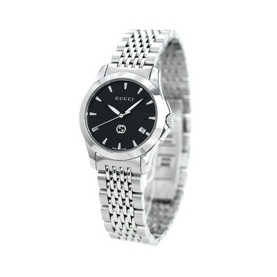 Unbenutzte GUCCI G-Timeless YA1265006 Schwarz Edelstahl Damenuhr in Box
