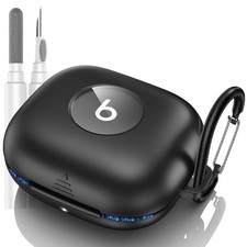 LDSXAY Case for Powerbeats Pro 2 Shockproof Magnetic Cover w/ Carabiner Black