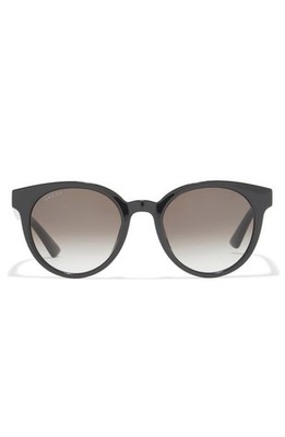 New Gucci Women 53mm Gradient Round Sunglasses Authentic Black Black Grey