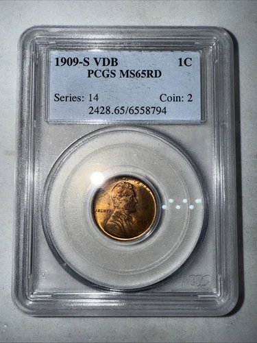 1909-S VDB * PCGS MS65 RD RED LINCOLN Wheat Cent * PREMIUM GEM Intercept Shield!