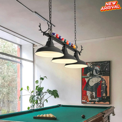 Adjustable Pool Table 3-Light Metal Lamp Shade Billiards Deer Head Shape Fixture