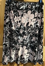 Vintage Made InUSA Floral Aline Swing Style Skirt Vivid Floral in Soft Baby Pink