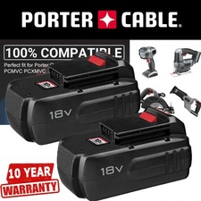 2Pack 18V NiCD Replacement Battery for Porter Cable PC18B 18-Volt Cordless Tools