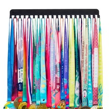 Medal Hanger Display - Wall Mount Steel Rack with 20 Hooks Holds 60 Medals ...