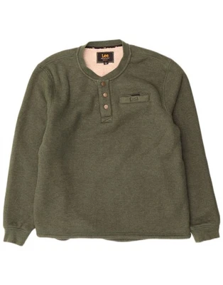 Sudadera Jersey Lee Para Hombre Calce Regular Grande Verde Algodón YX14 - Imagen 1 de 3
