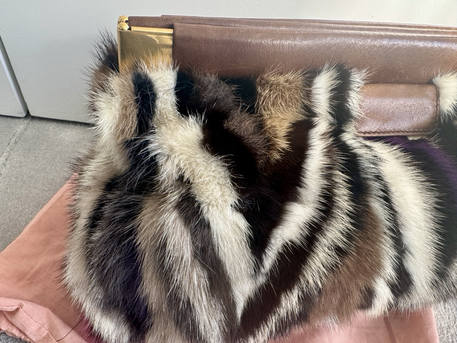 Miu Miu Clutch Bag In Rainbow Mink Patchwork Mult… - image 23