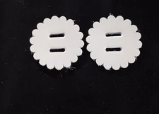 Two Pack White Leather Slotted Rosettes/Conchos for Western or Parade Saddles