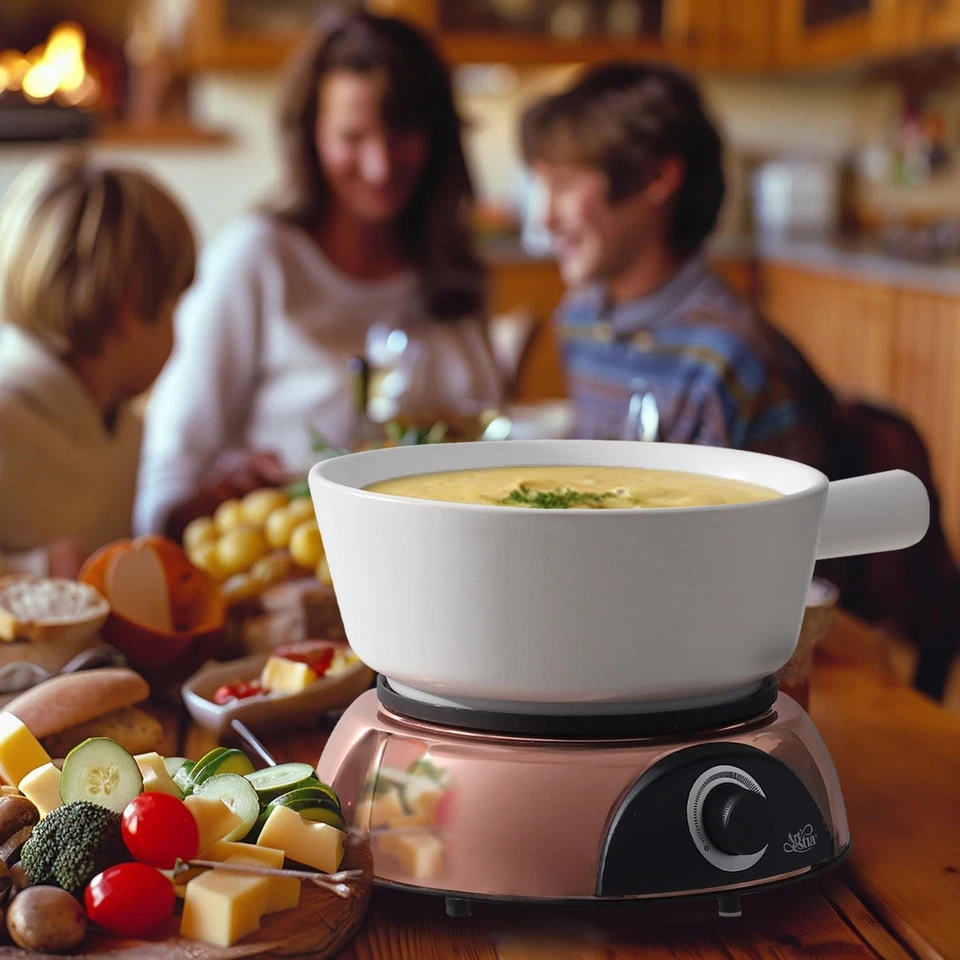 Electric Fondue Pot 2-QT 1500W, Dual-Use Swiss Fondue Set for Cheese & Chocol... - Image 3 of 4