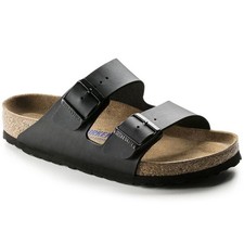 Birkenstock Unisex Regular/Wide Soft Footbed Birko-Flor Black Sandal - Sizes