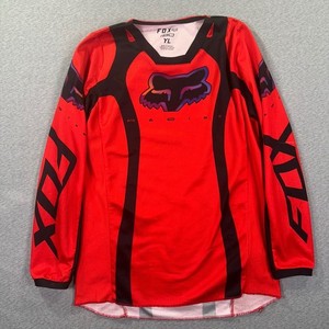 Fox Racing 180 Motocross Jersey Youth Large Red Black Long Sleeve Kids YL