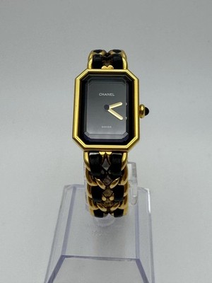 CHANEL Premier H0001 L Black 20 x 26mm Gold Leather Ladies Quartz