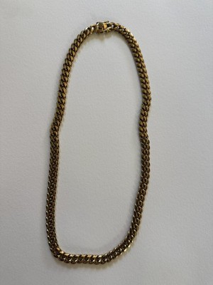 18K Yellow Gold Solid Cuban Curb Link Chain, 60g, 52cm   Stamped & Tested