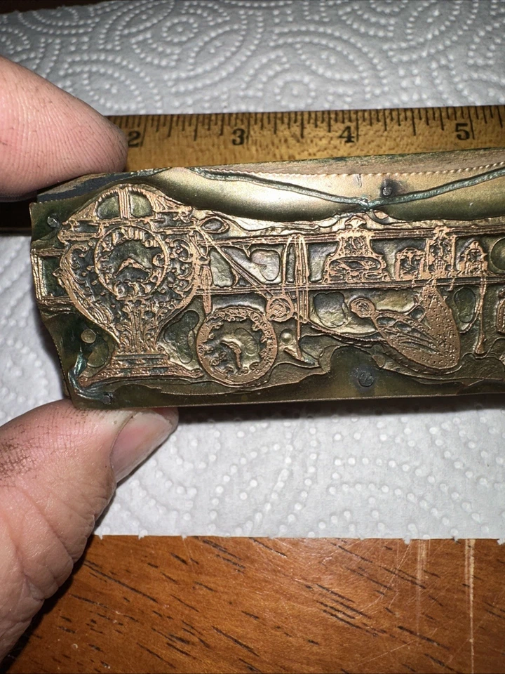 Printing Block ( Room Full of Clocks & Pocket Watches ) Copper Face Block - Image 3 of 4