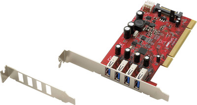 Renkforce 4 Port USB 3.0-Controllerkarte USB-A PCI NEC-Chipsatz SATA637