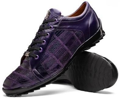 Marco Di Milano Bari Lizard Patchwork Sneakers Purple