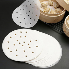 100Pcs Air Fryer Liners 9 Inch – Bamboo Steamer Liners, Perforated Parchment Pap